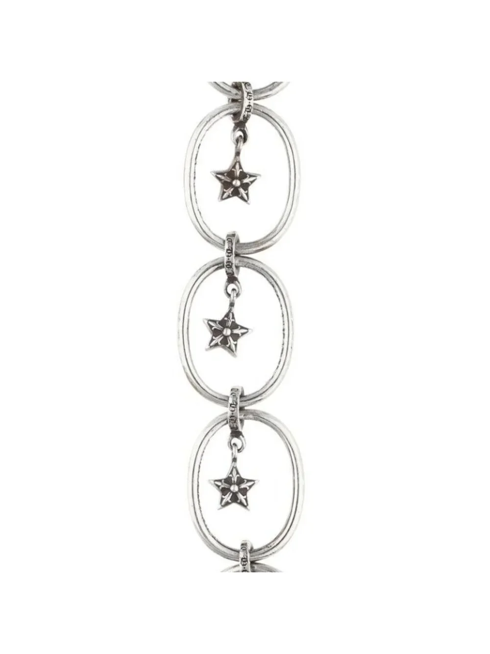 Chrome Hearts Paper Oval Star Drop Silver Earrings